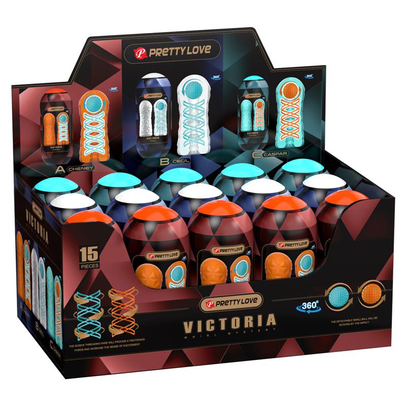 Conjunto de 15 masturbadores reutilizáveis com bobina rotativa em cores translúcidas laranja e teal na loja erotica vibra24 sexshop