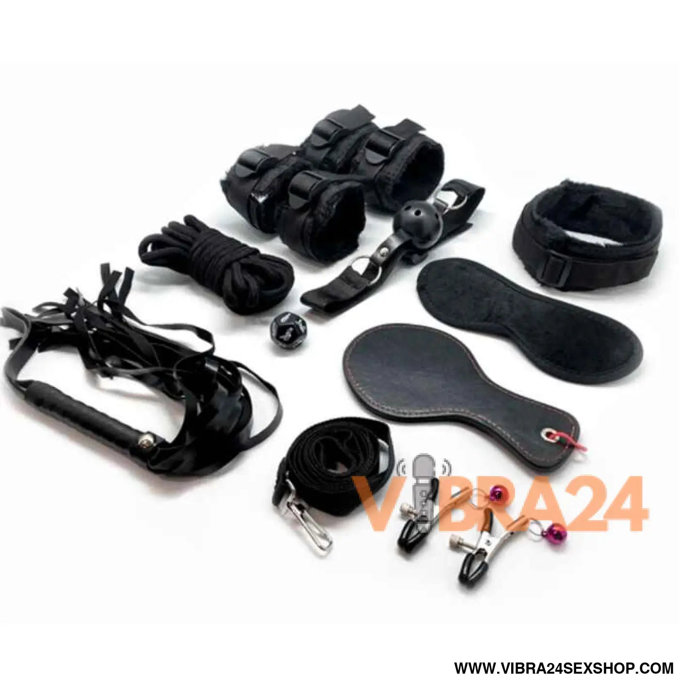 ALIVE - KIT FÚRIA 10 PEÇAS BDSM PRETO