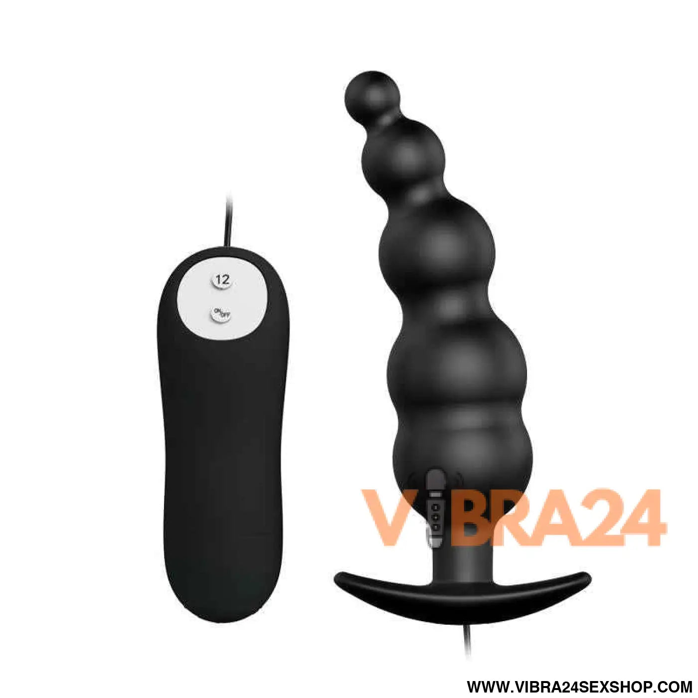 Anal Plug Bubbles Vibrator Black withRemote Control