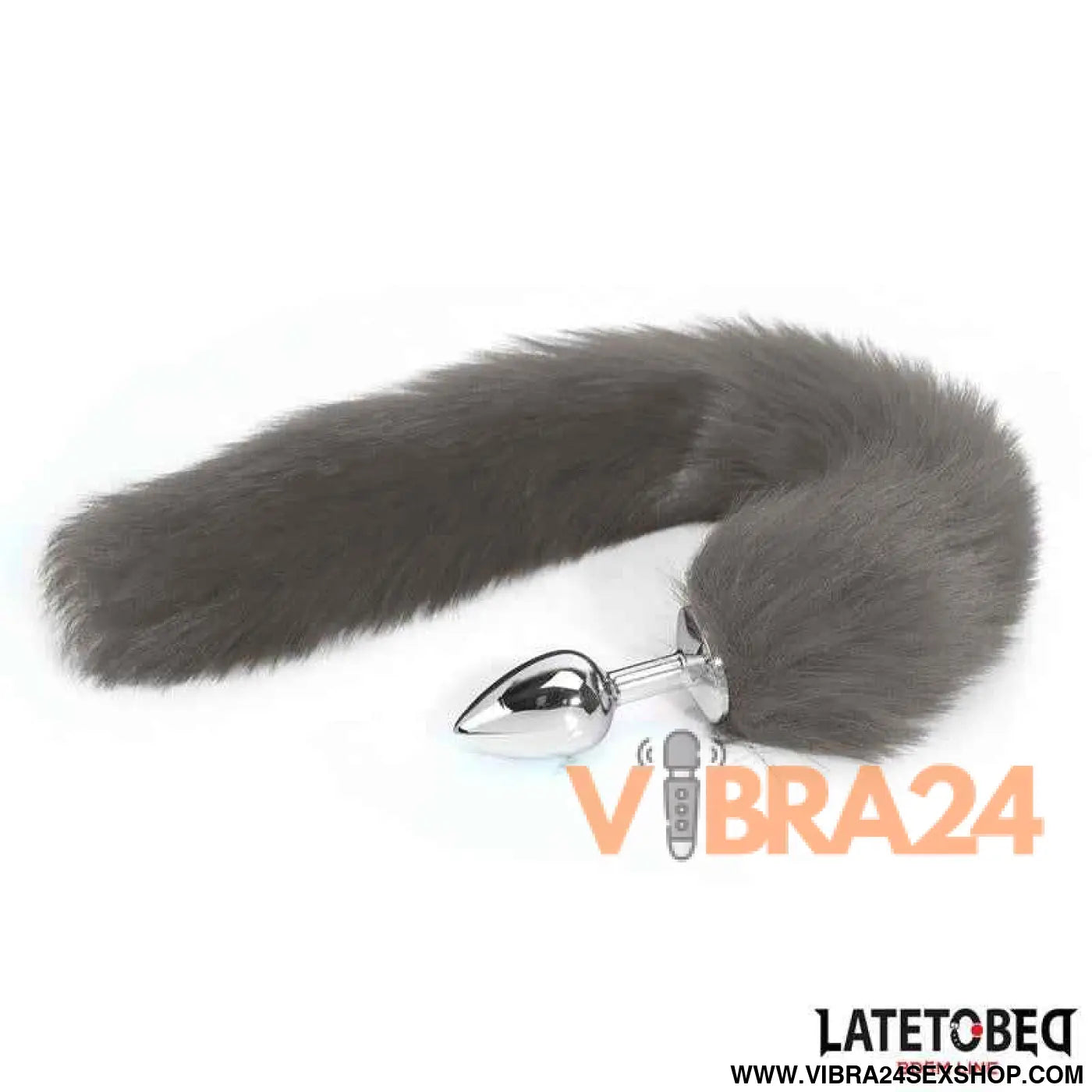 Anal plug with tail Gray 40 cm