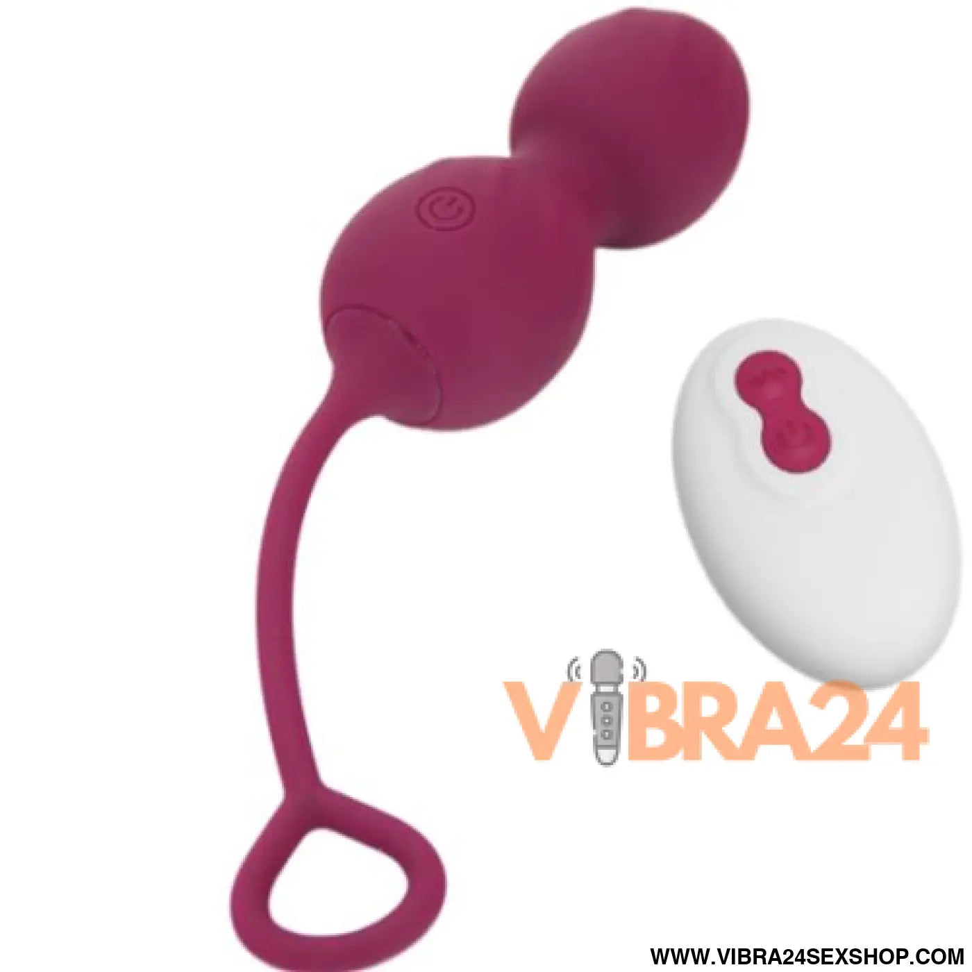 ARMONY - Dumbbell Vibratório Vaginal com Controle Remoto e 10 Vibrações em Vermelho Escuro - VIBRA24 SEXSHOP