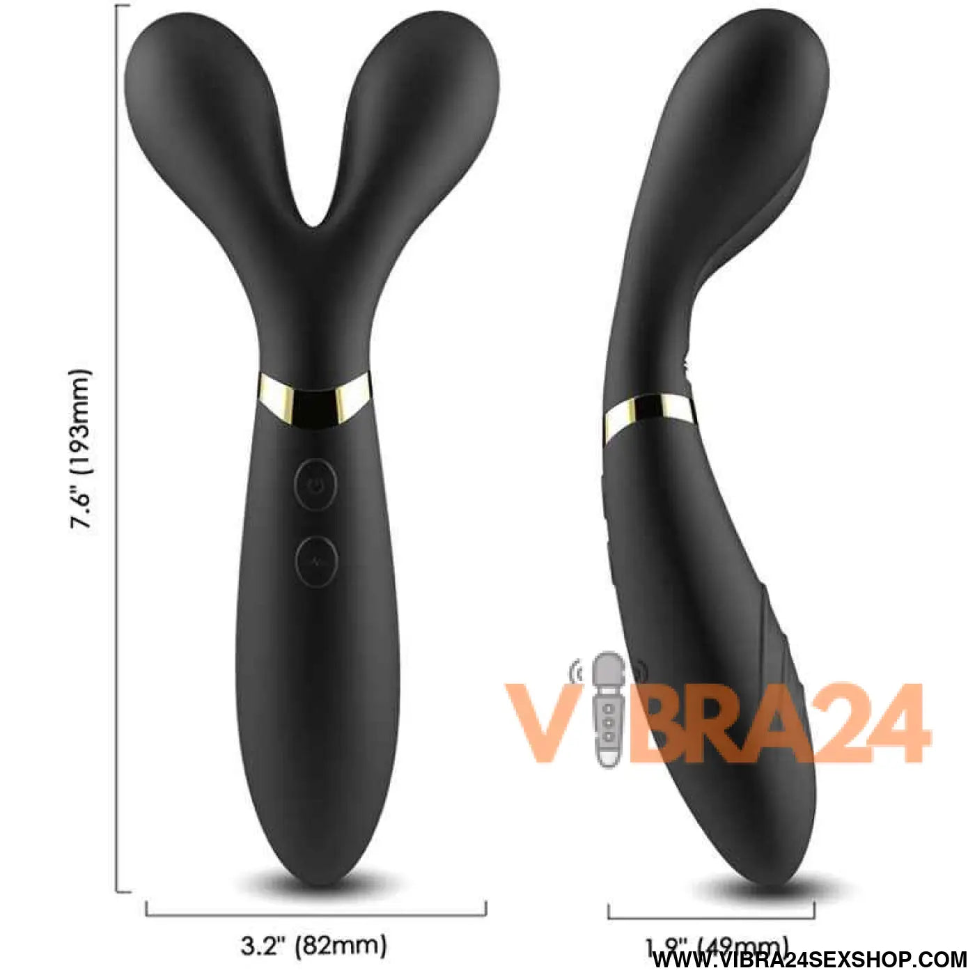ARMONY - MASSAGER Y-WAND E VIBRADOR CABEÇA DUPLA PRETO