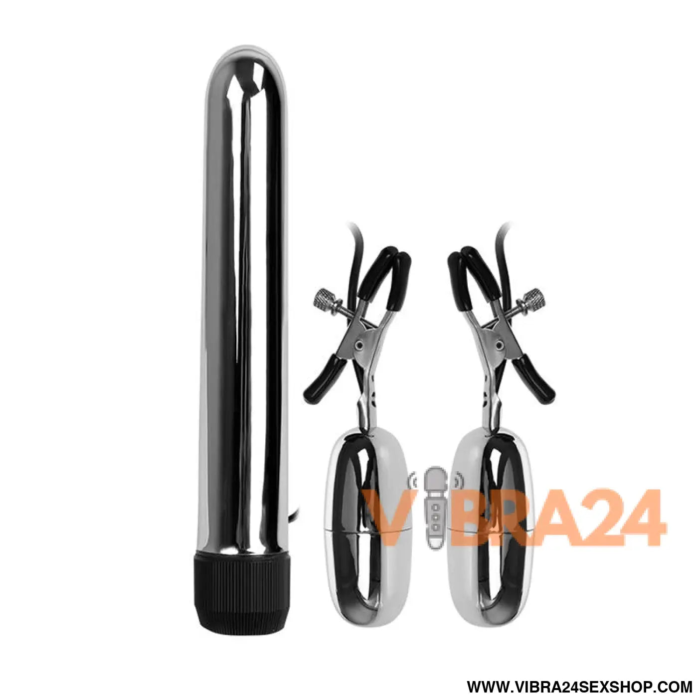 Baile Vibrating Bullet and Nipple Clamps with Vibration Set Turbo