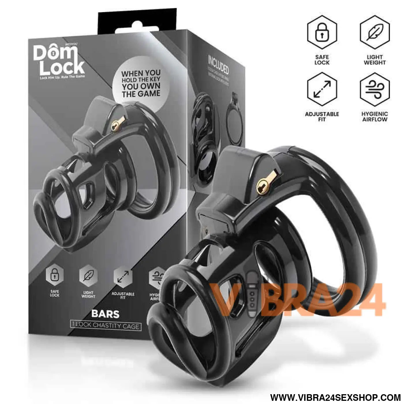 Bars Chastity Cage with Internal Lock