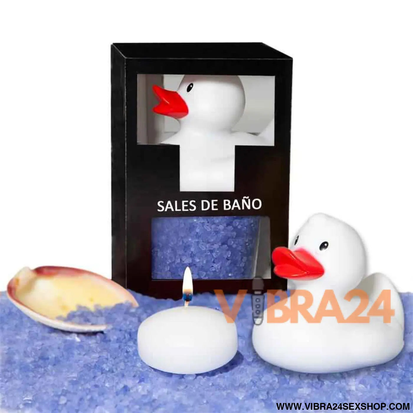 Bath Salts Set Lavender Duck Candle and Shell 150gr