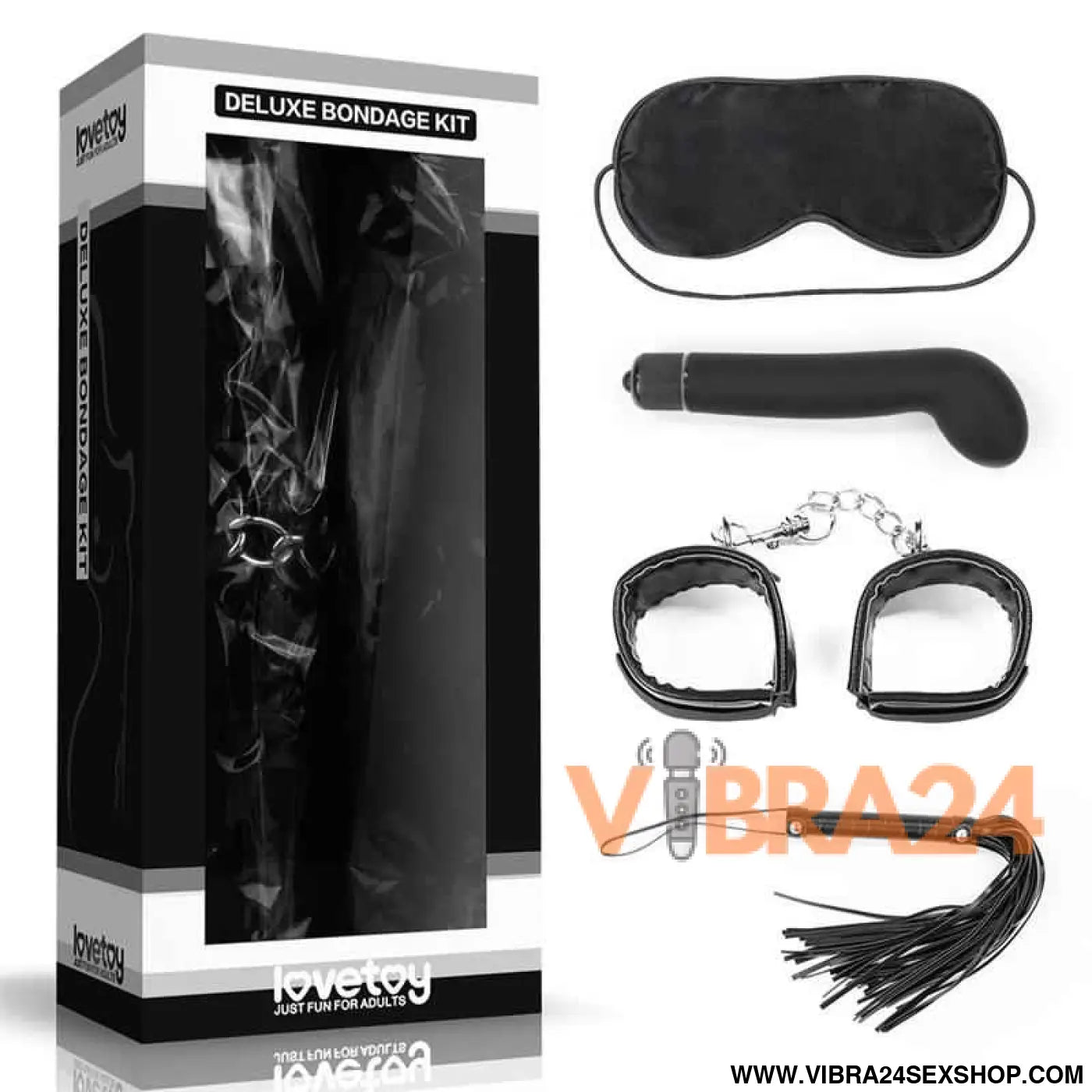 Bondage Kit Deluxe with Vibrator Black