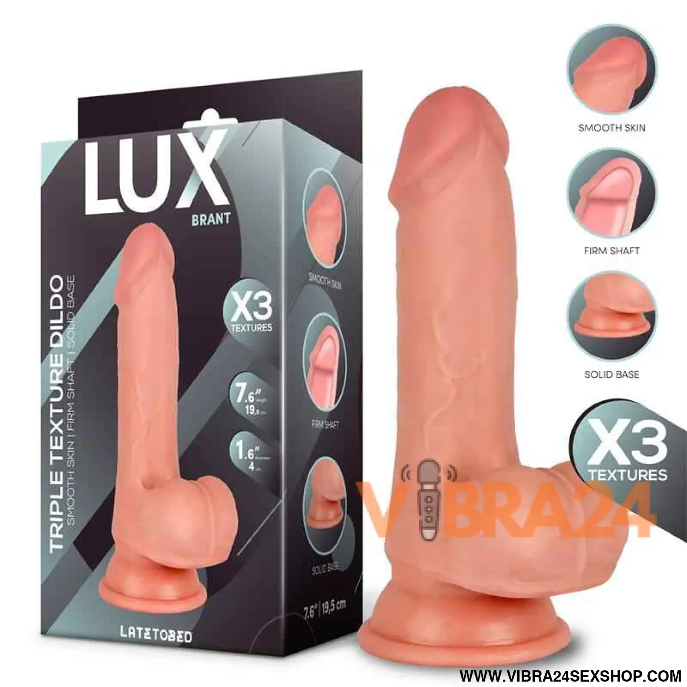 Brant Triple Density Dildo with Balls 7.6