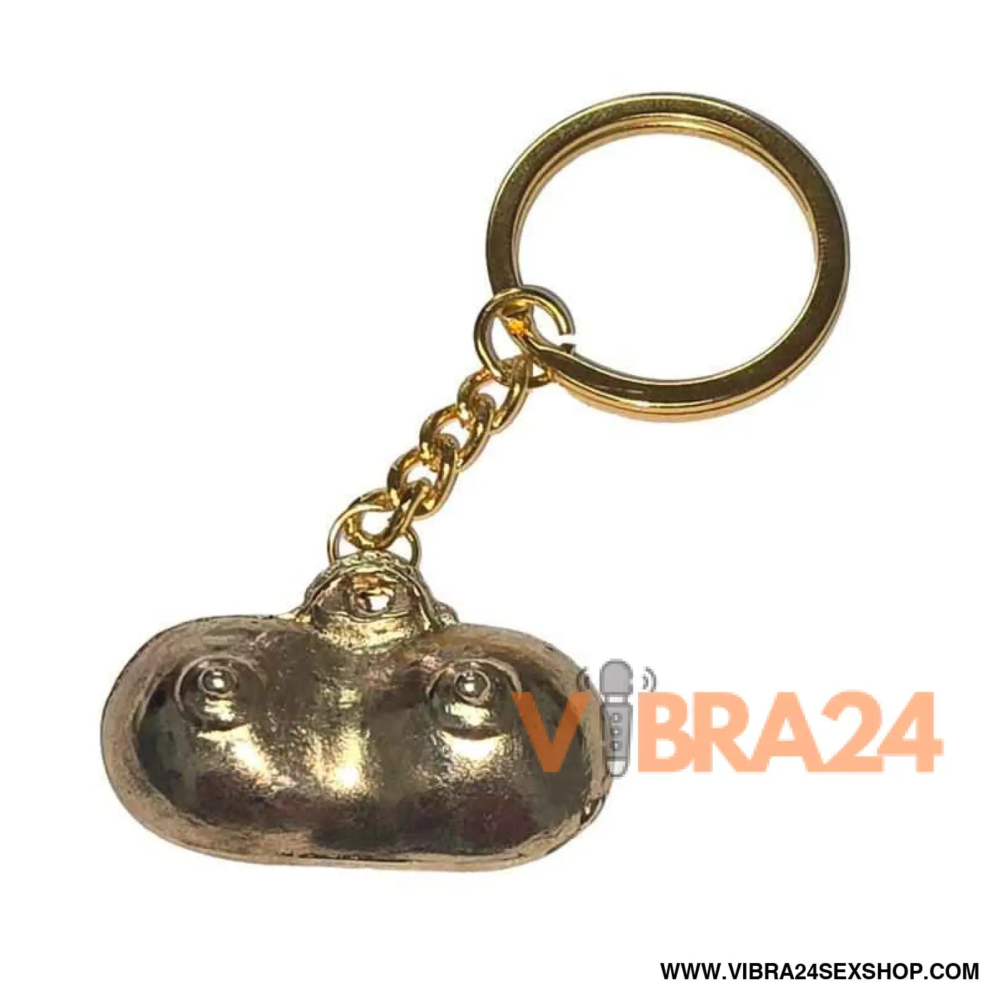 breast-shaped metal keychain Golden