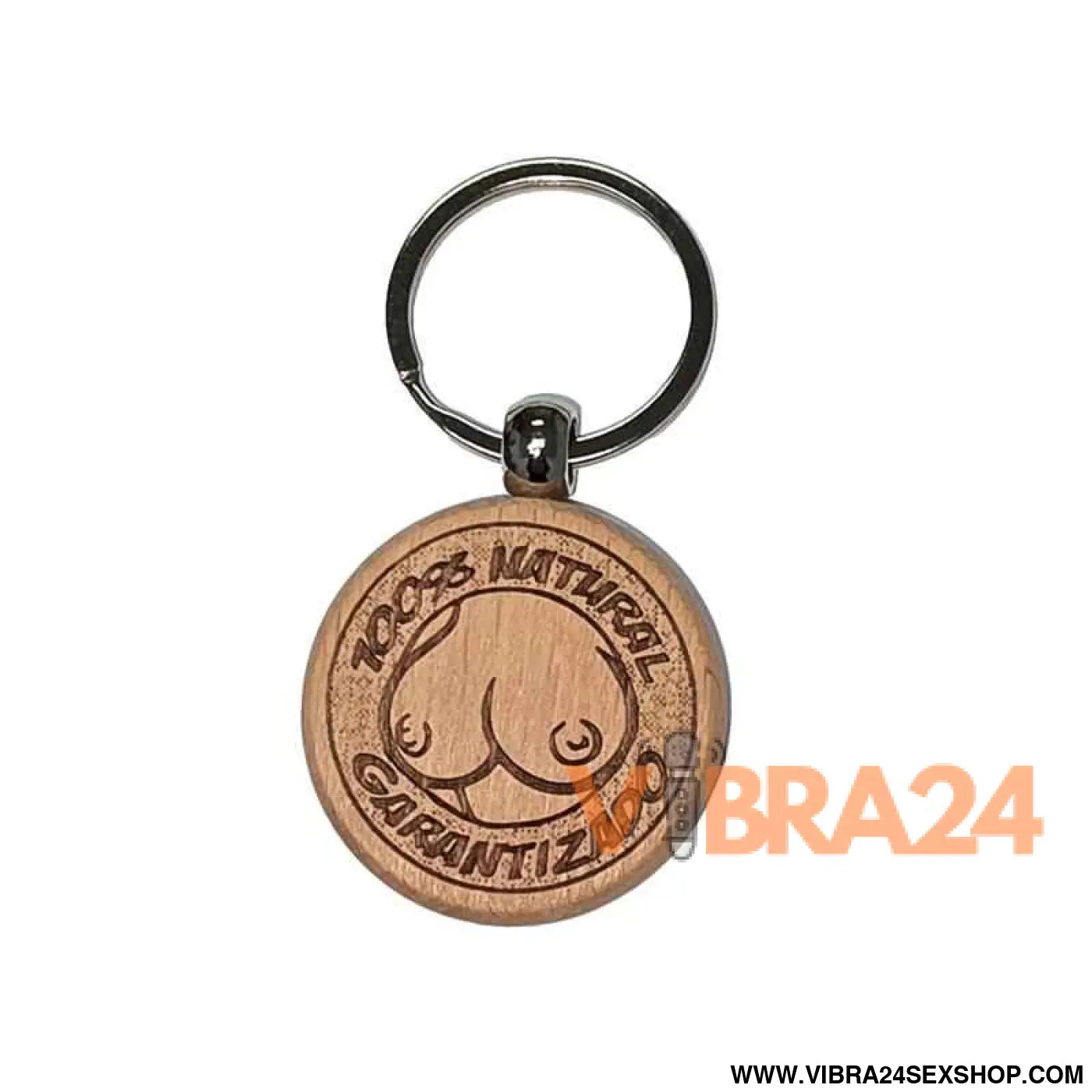 Breast Shaped Wooden Keychain