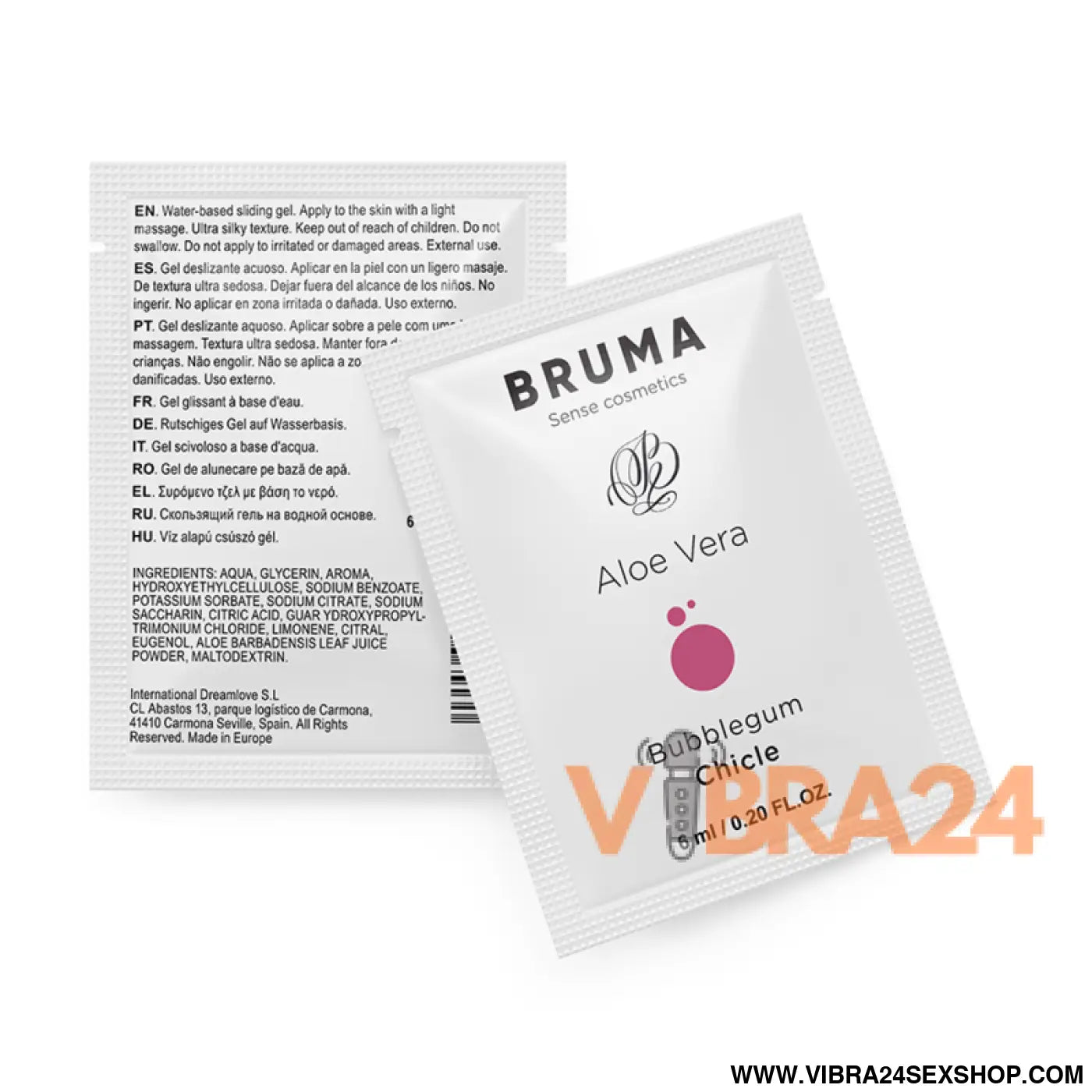 BRUMA - GEL DESLIZANTE DE ALOE VERA SABOR BUBBLEGUM 6 ML