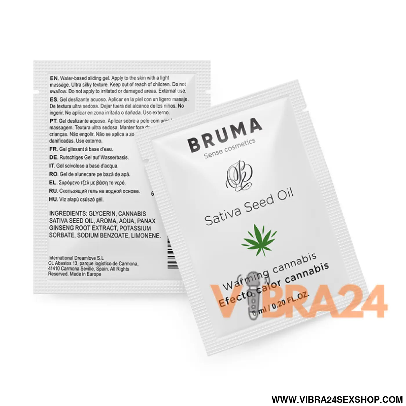 BRUMA - SATIVA SEED OIL SLIDING GEL AQUECEDOR SABOR CANNABIS 6 ML
