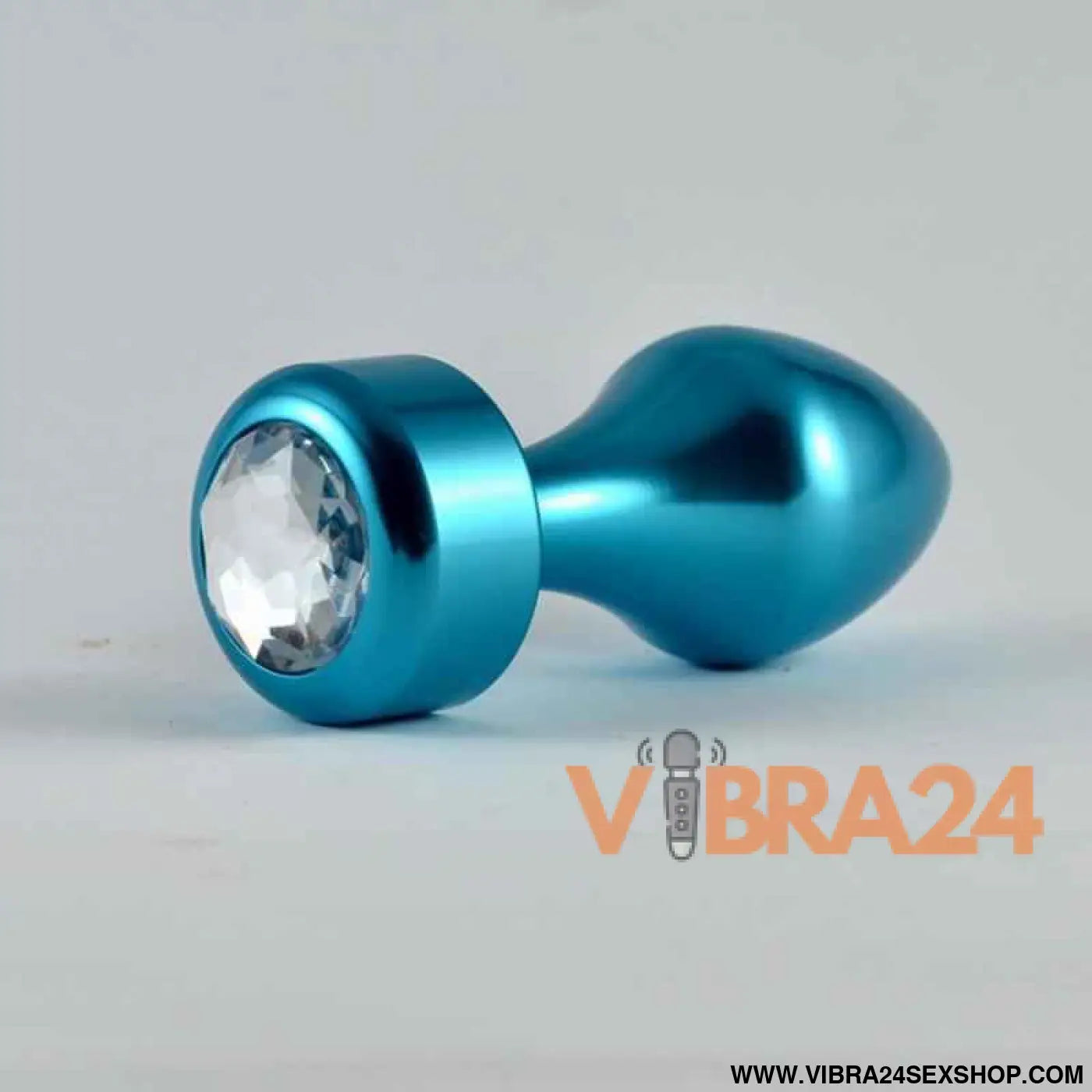 Butt Plug Blue Rosebud with Jewel