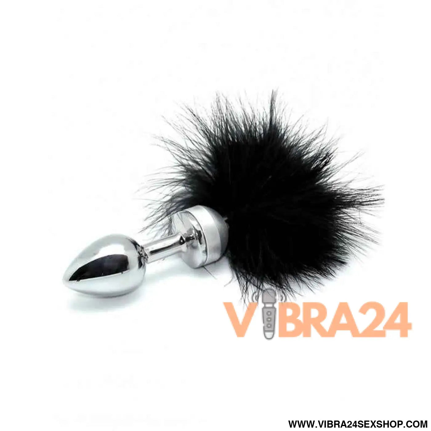 Butt plug Smal with black feather
