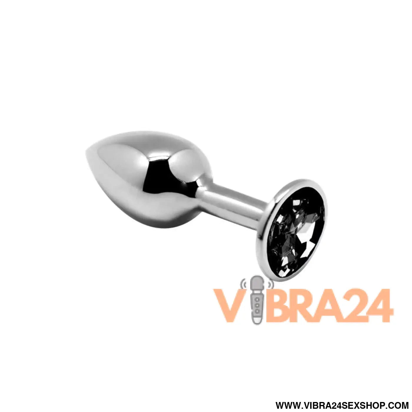 Butt Plug with Black Jewel Size S