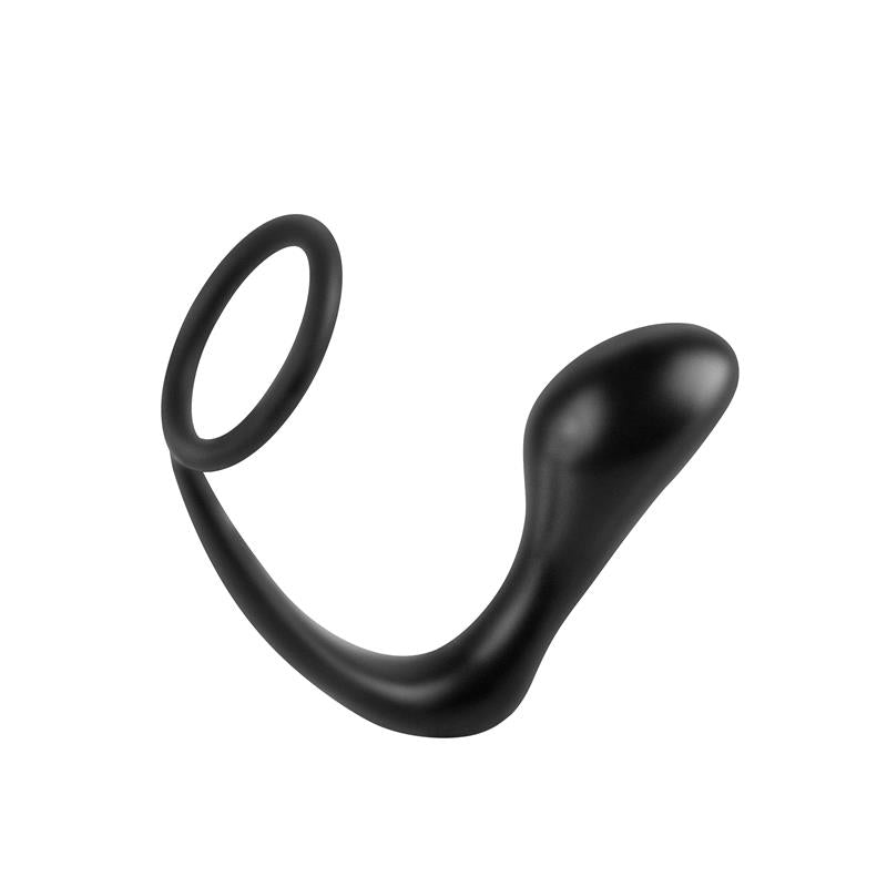 Butt Plug with Penis Ring Ass-Gasm Black
