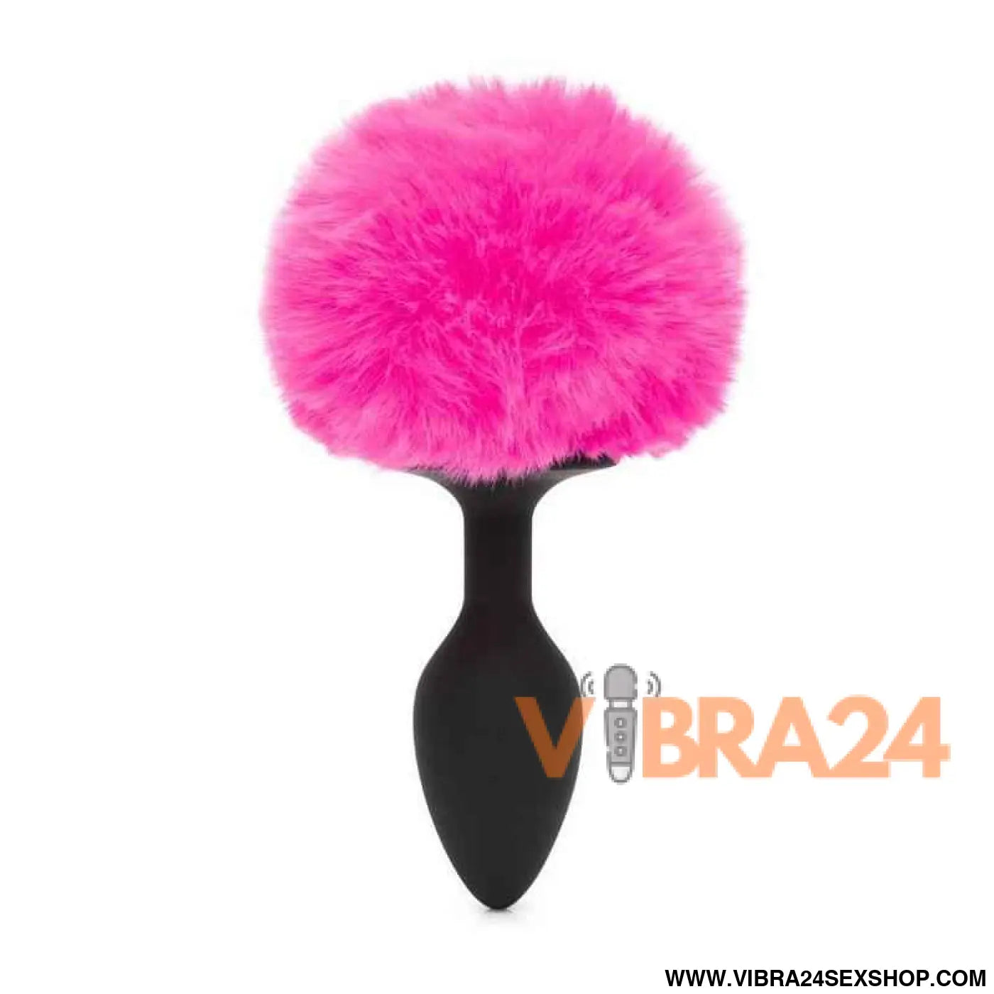 Butt Plug with Pink Fur Tail Small