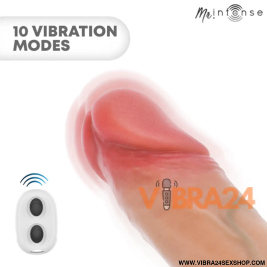 Capa peniana vibratória realista MR INTENSE Arnold M (14,5 cm x 4 cm), silicone líquido e motor silencioso