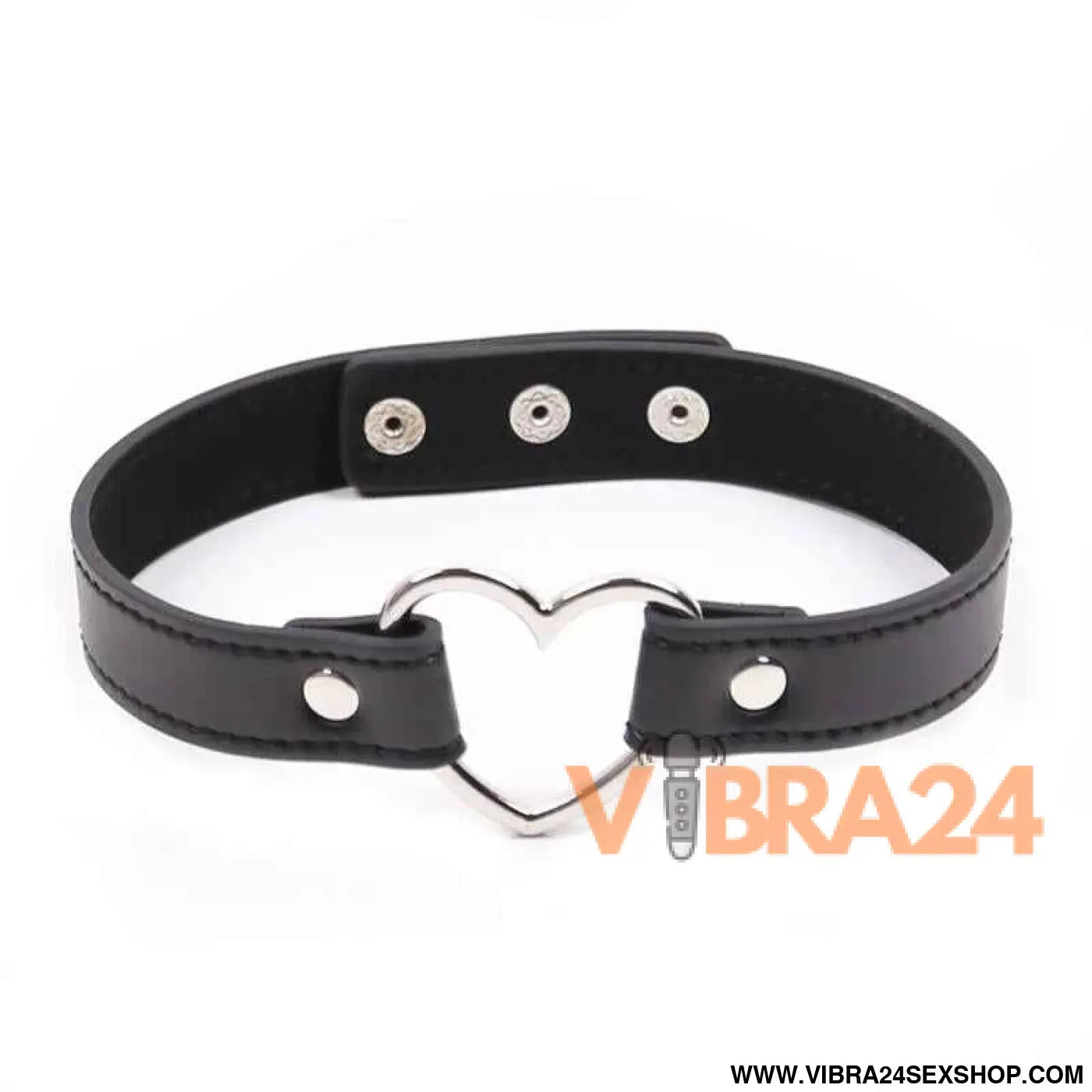Collar with Heart Shaped Hoop Adjustable 41,5 cm Black
