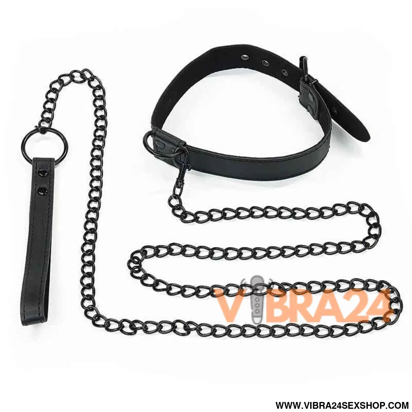 Collar with Leash Black Matt