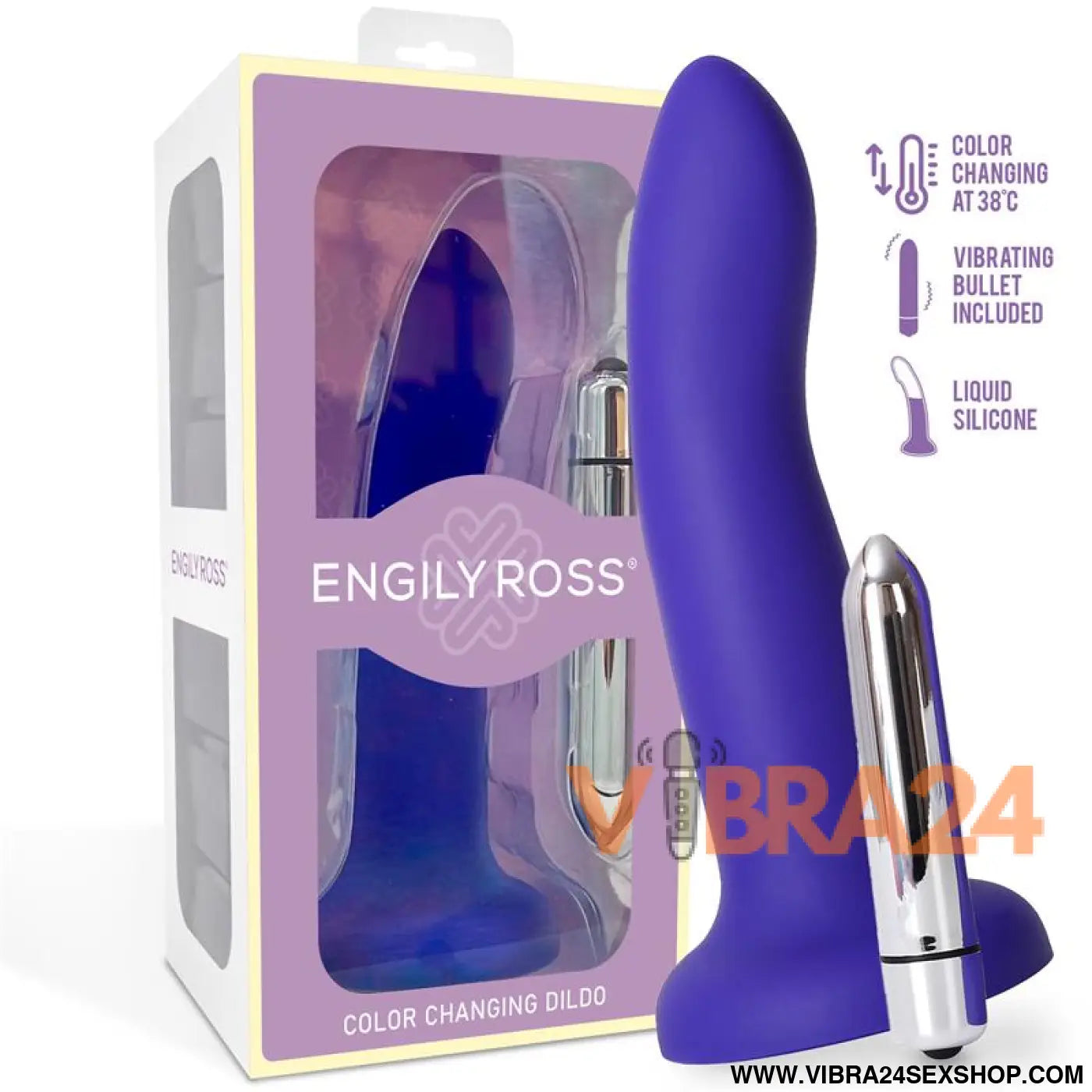Color-Changing Dildo Purple to Pink Size S 14 cm