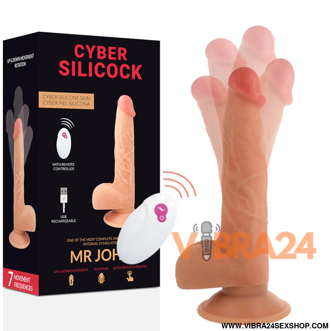 CYBER SILICOCK - CONTROLE REMOTO REALÍSTICO MR JOHN 23.88 CM -O- 4.3