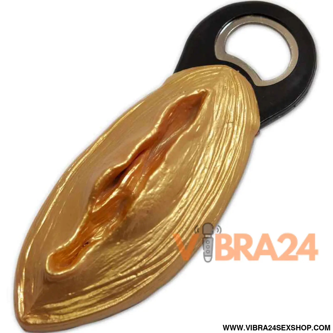 DIABLO PICANTE - ABRIDOR PRETO DOURADO EM FORMA DE VAGINA