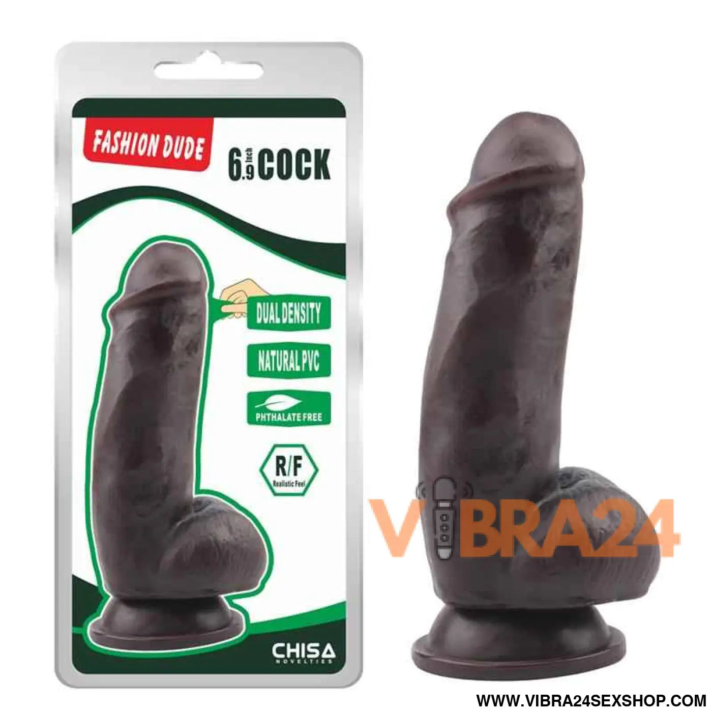 Dildo Dual Density Fashion Dude 17.5 x 4.9 cm Brown