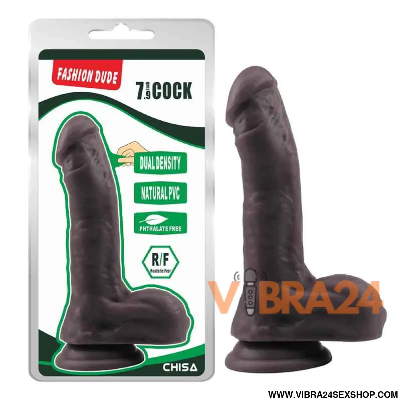 Dildo Dual Density Fashion Dude 20.5 x 4.5 cm Brown