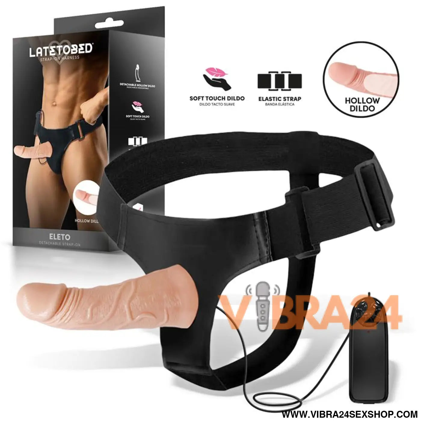 Eleto Detachable Strap-On with Hollow Dildo Vibration and Remote Control