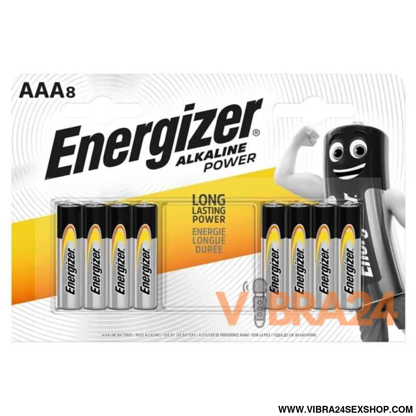 ENERGIZER - BATERIA ALCALINA POTÊNCIA AAA LR03 8 UNIDADE