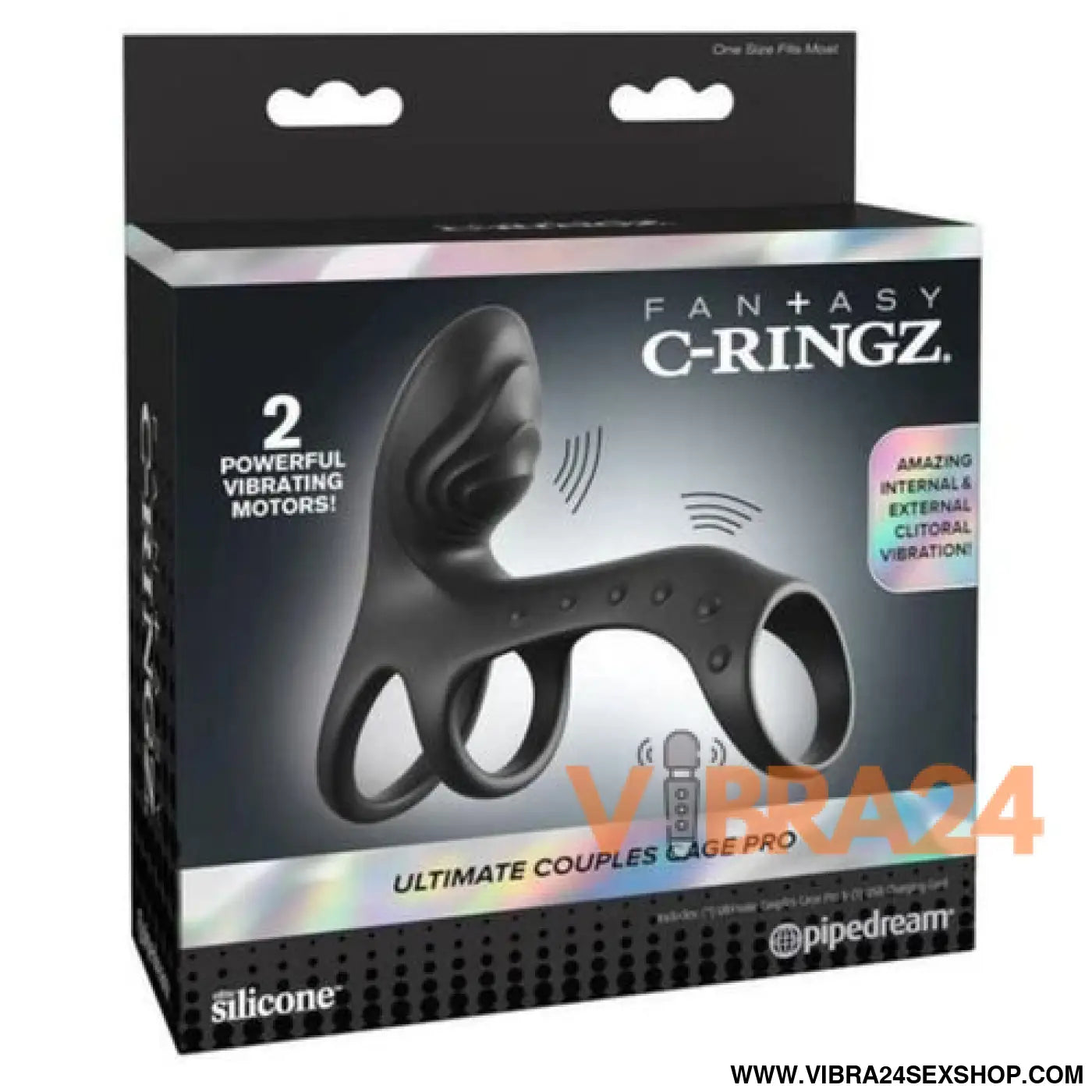 FANTASY C-RINGZ - ULTIMATE COUPLES CAGE PRO ANEL PENIANO VIBRATÓRIO 19,5 CM