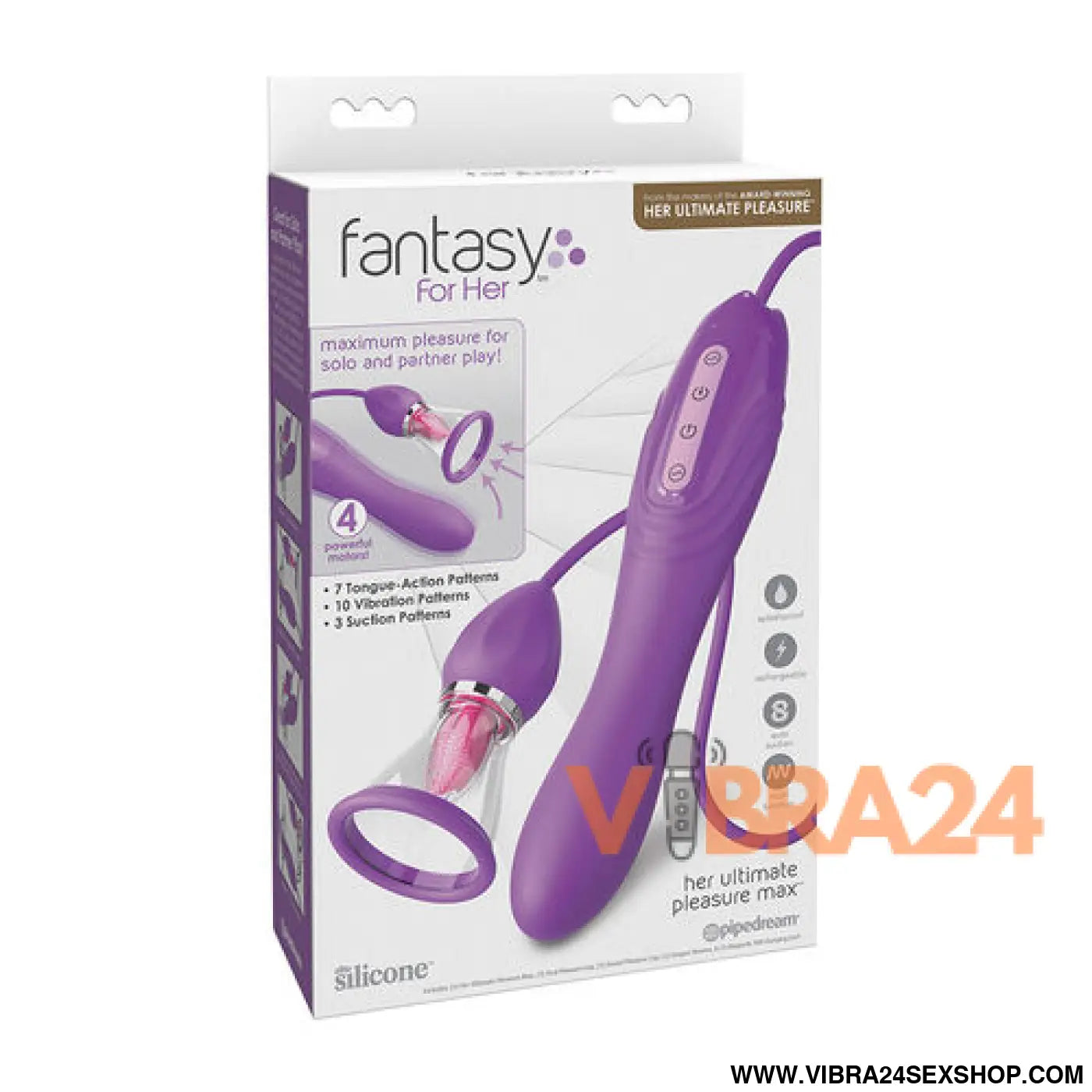 FANTASY FOR HER - MANGUEIRA DE SUCÇÃO MAX PLEASURE COM LÍNGUA ESTIMULANTE ROXA