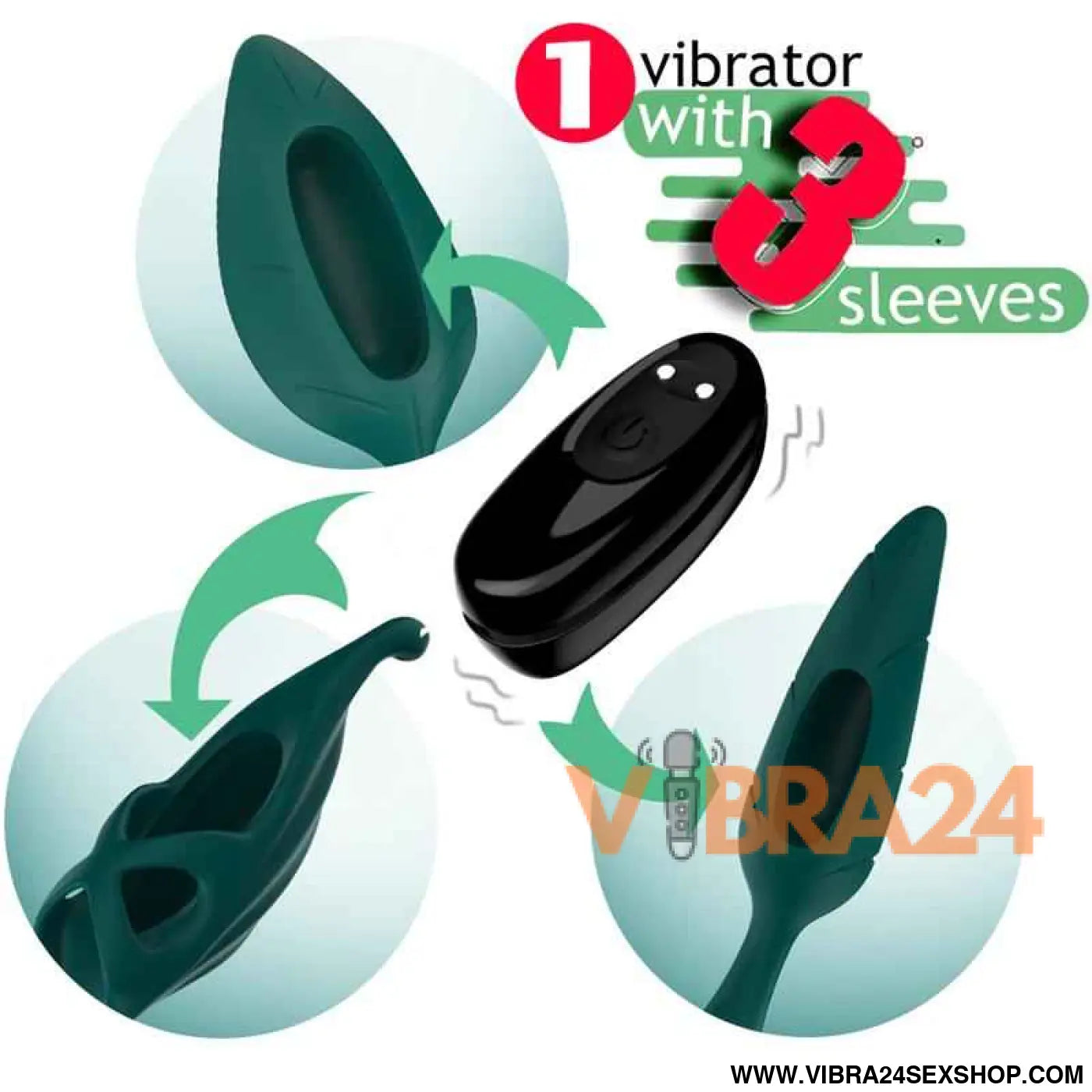 Female Vibrator and Sleeves Set