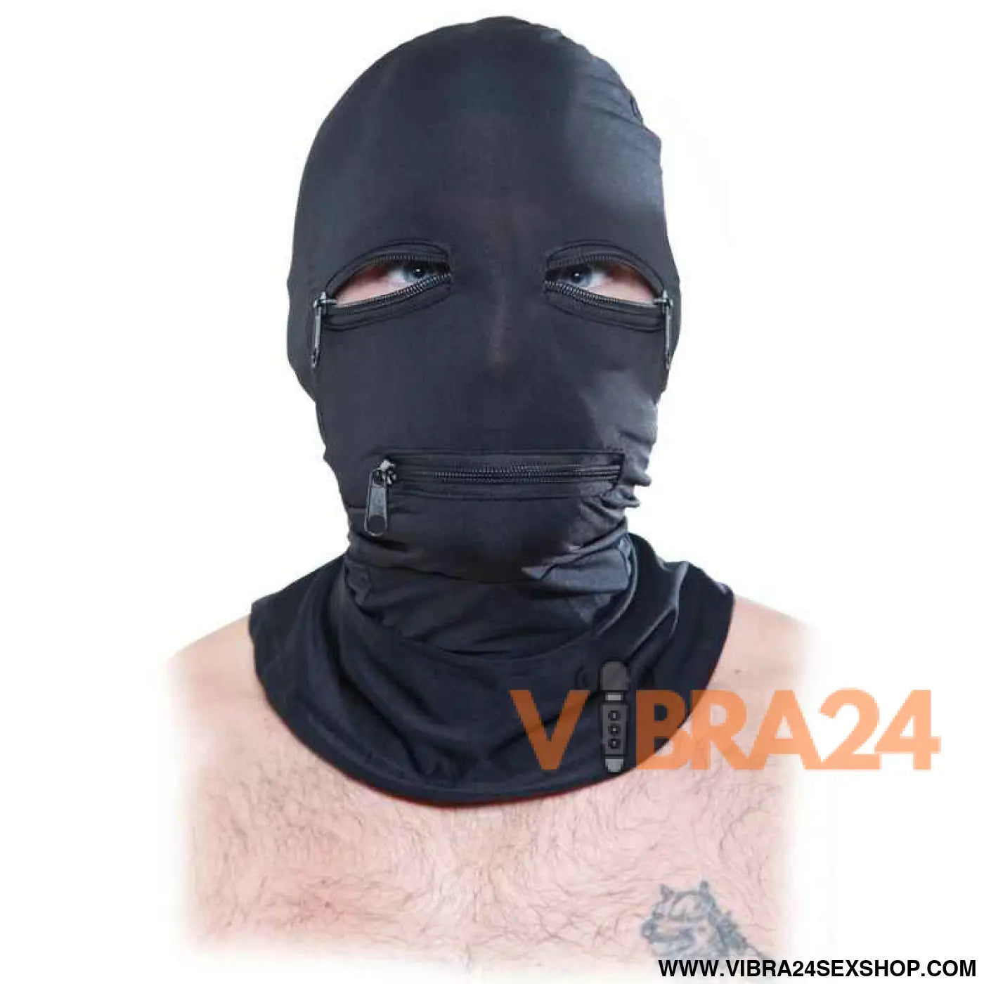 FETISH FANTASY SERIES - CAPUZ COM ZÍPERS PRETO