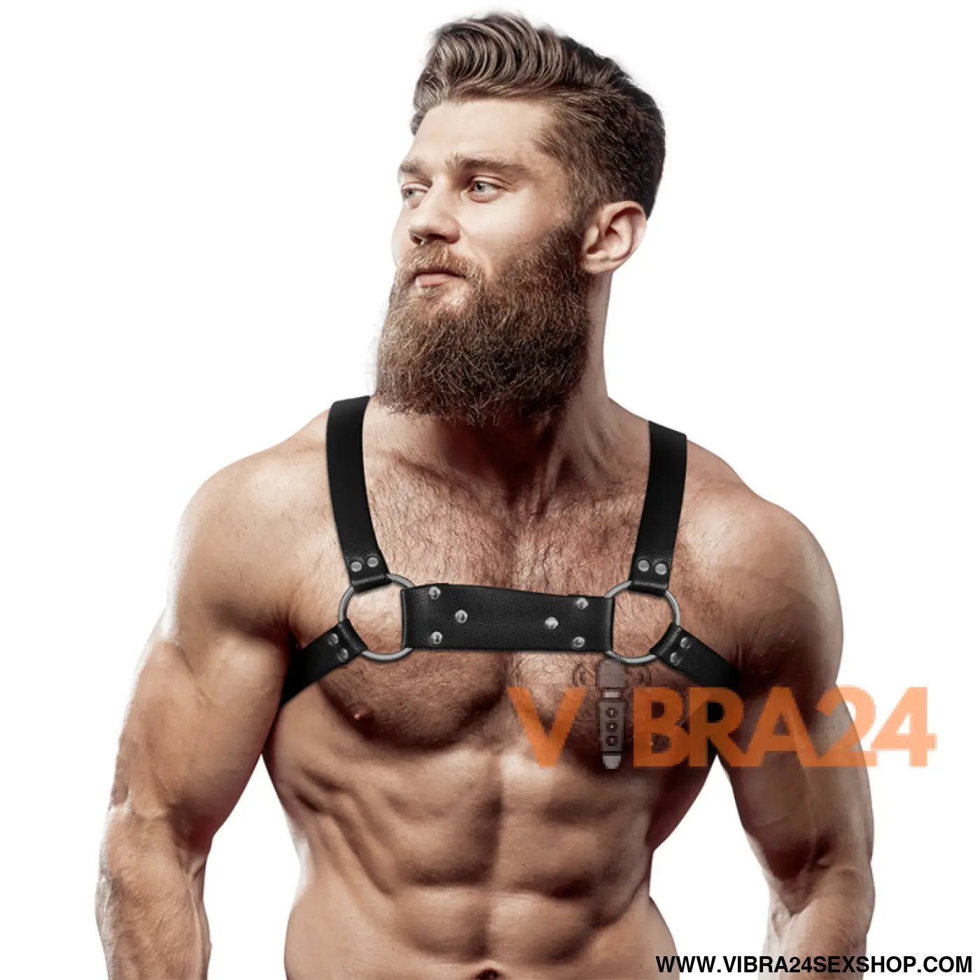 FETISH SUBMISSIVE ATTITUDE - ARNÊS DE PEITO BULLDOG COURO ECOLÓGICO MASCULINO TAMANHO M/G