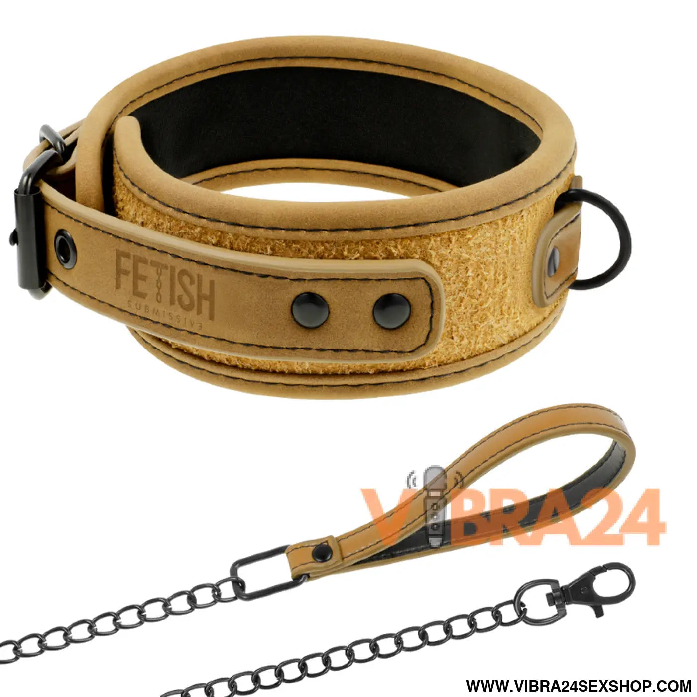 FETISH SUBMISSIVE ORIGIN - COLAR DE CORRENTE COM FORRO NEOPRENE