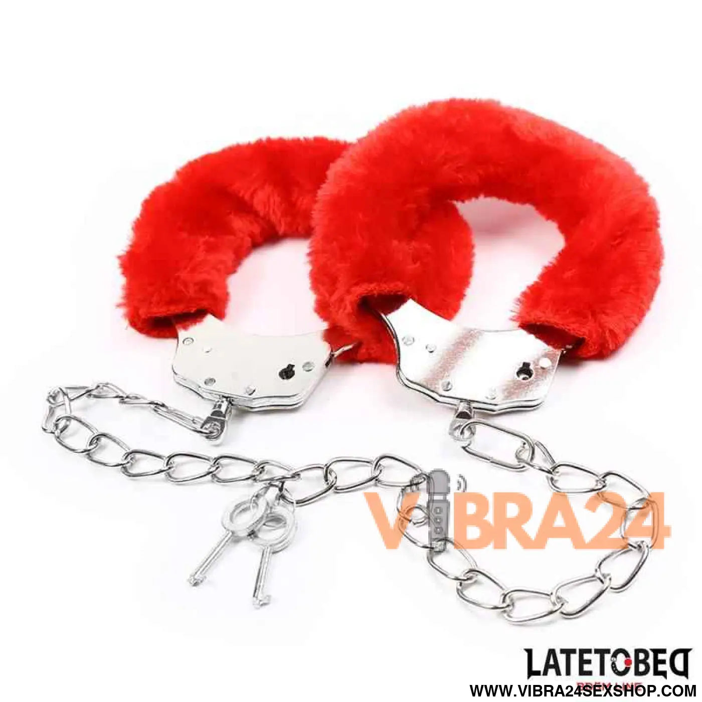 Fur Ankle Cuffs Red