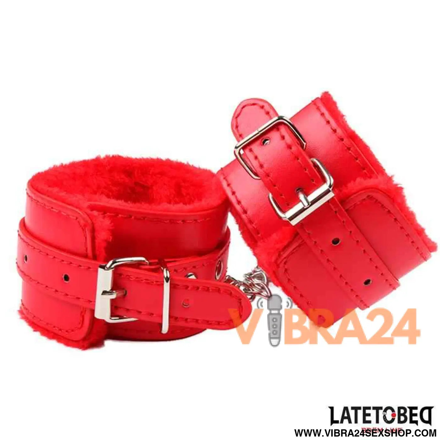 Furry Ankle Cuff Red