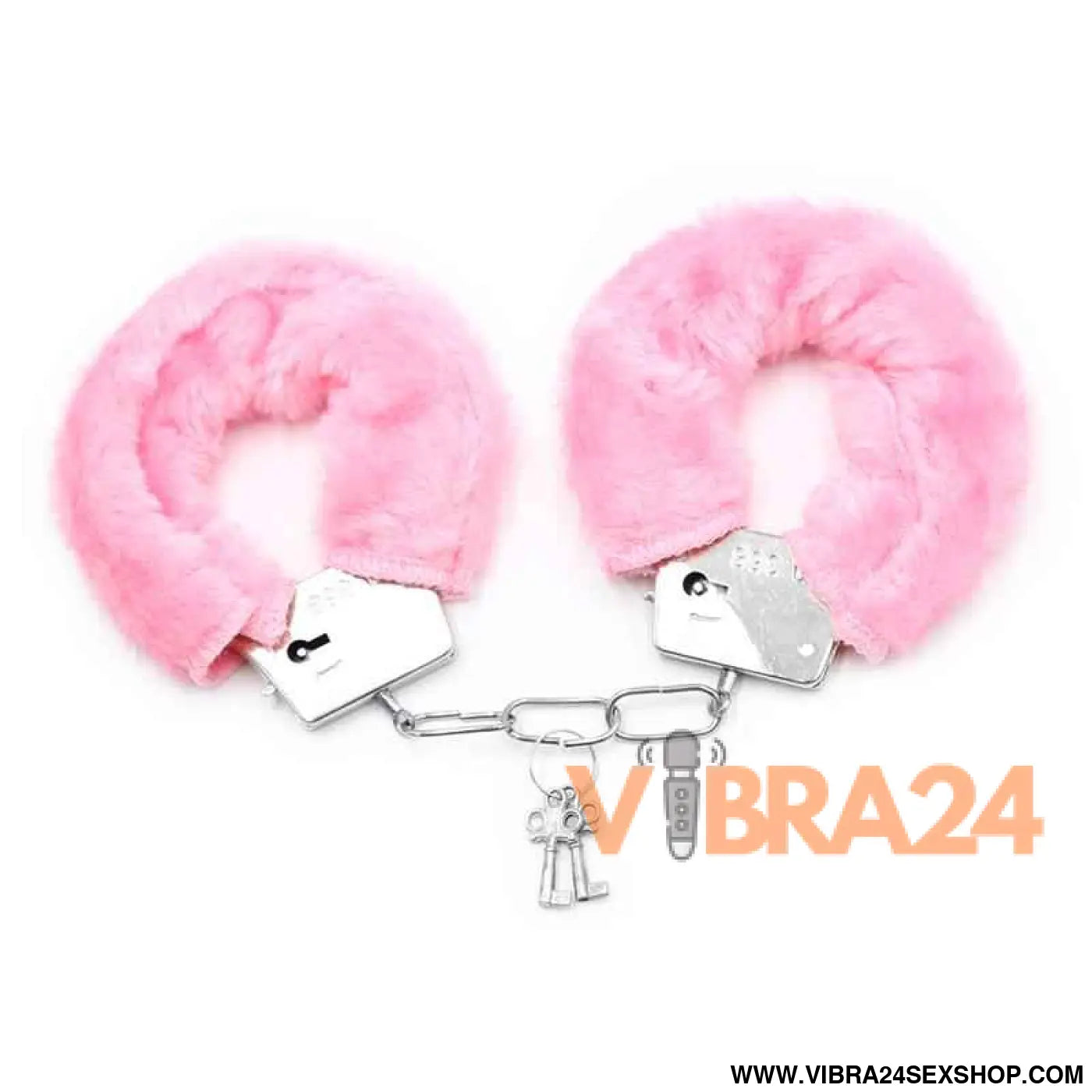 Furry Metal Handcuffs Pink