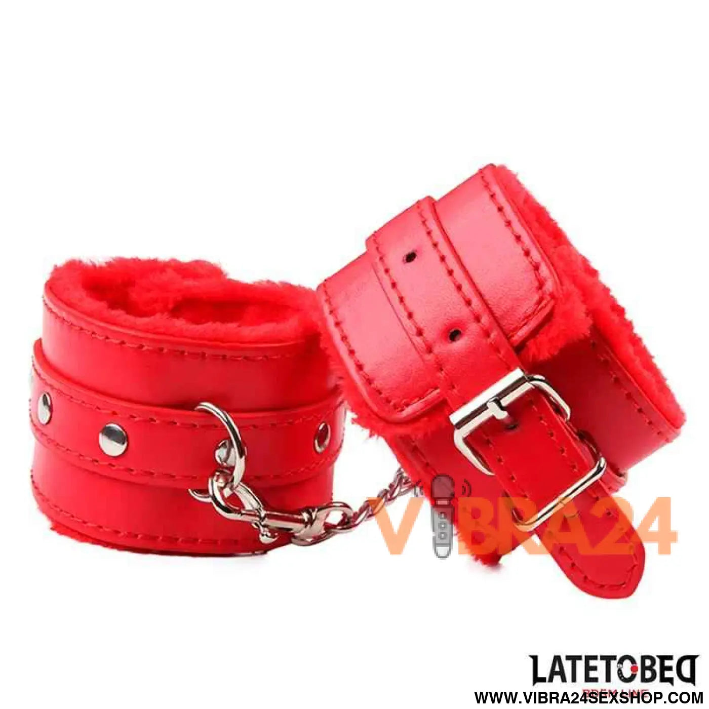 Furry Wrist Cuff Red