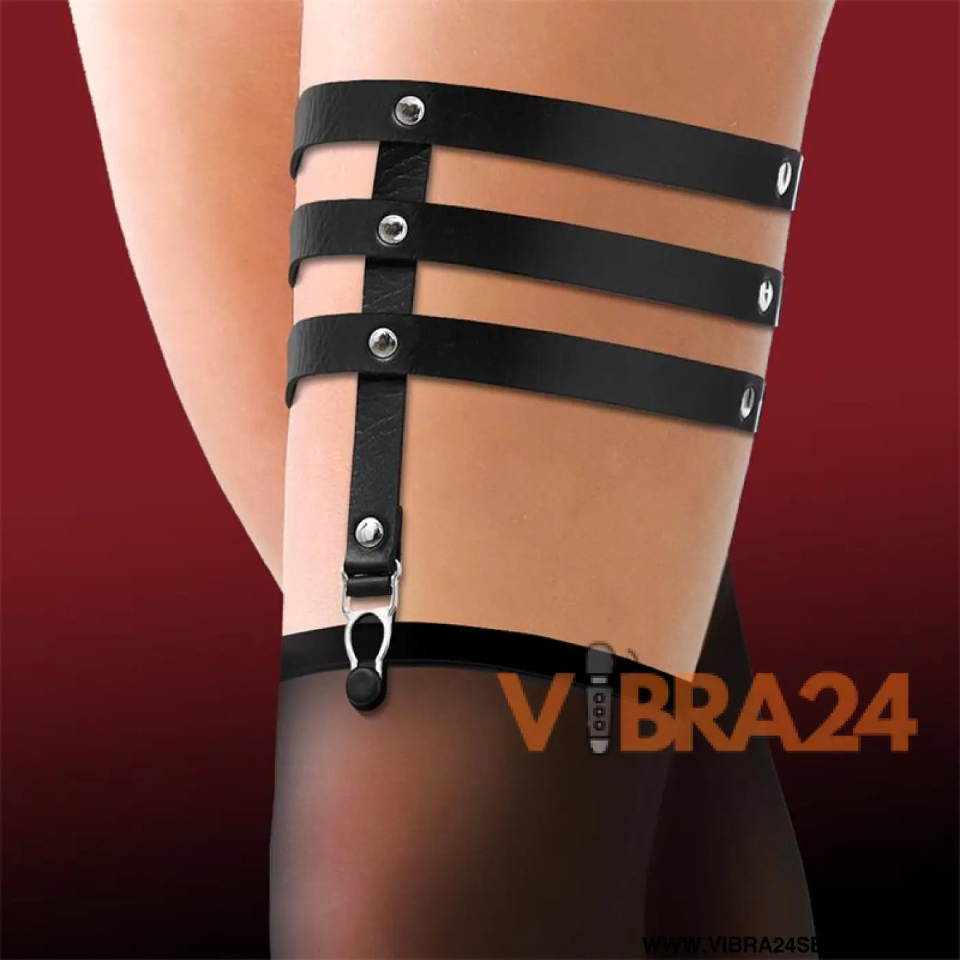 Garter with 3 Straps Vegan Leather One size