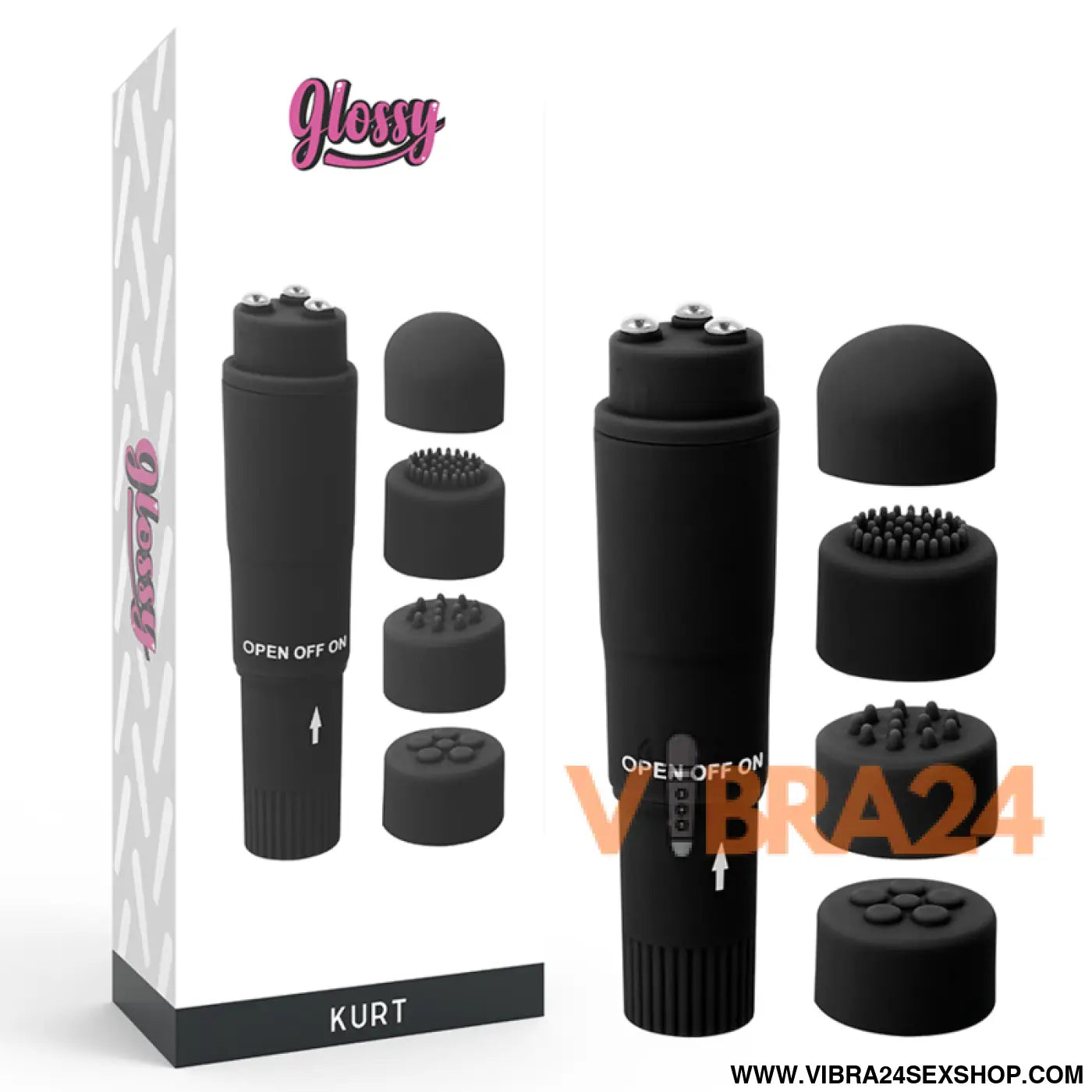 GLOSSY - MASSAGER DE BOLSO KURT PRETO