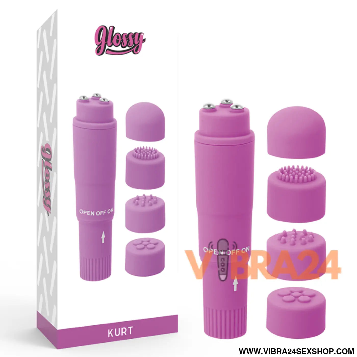 GLOSSY - MASSAGER DE BOLSO KURT ROXO