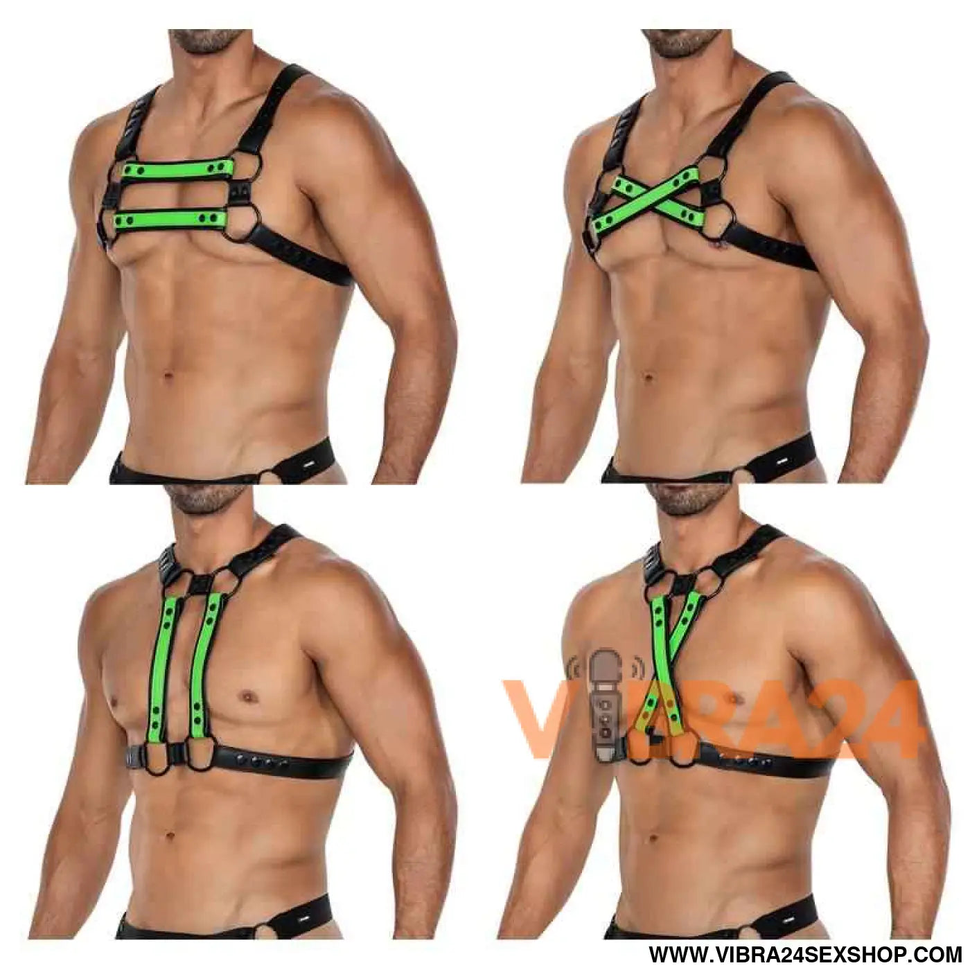 H4RNESS06 Chest Harness 4WAY Blazing Green One Size