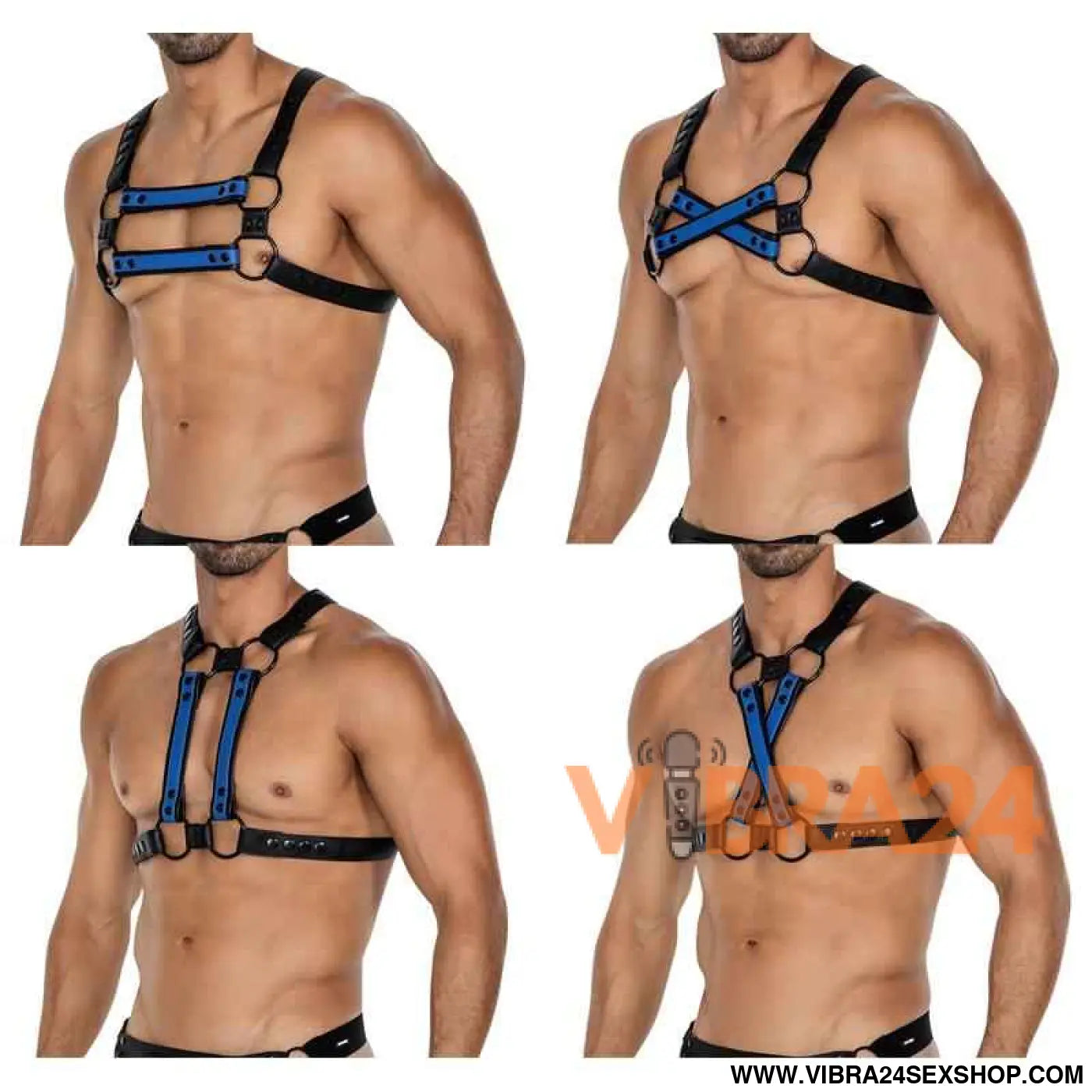 H4RNESS06 Chest Harness 4WAY Radiant Blue One Size