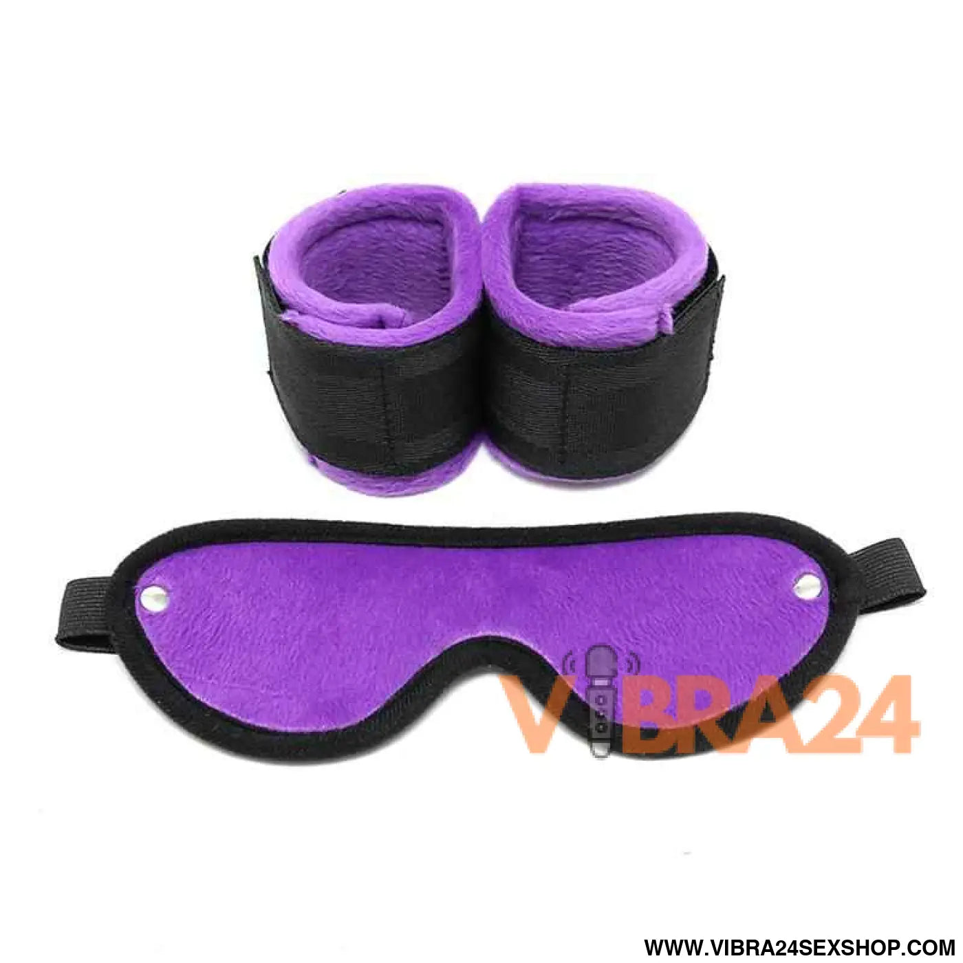 Handcuffs with Mask Adjustable Purple