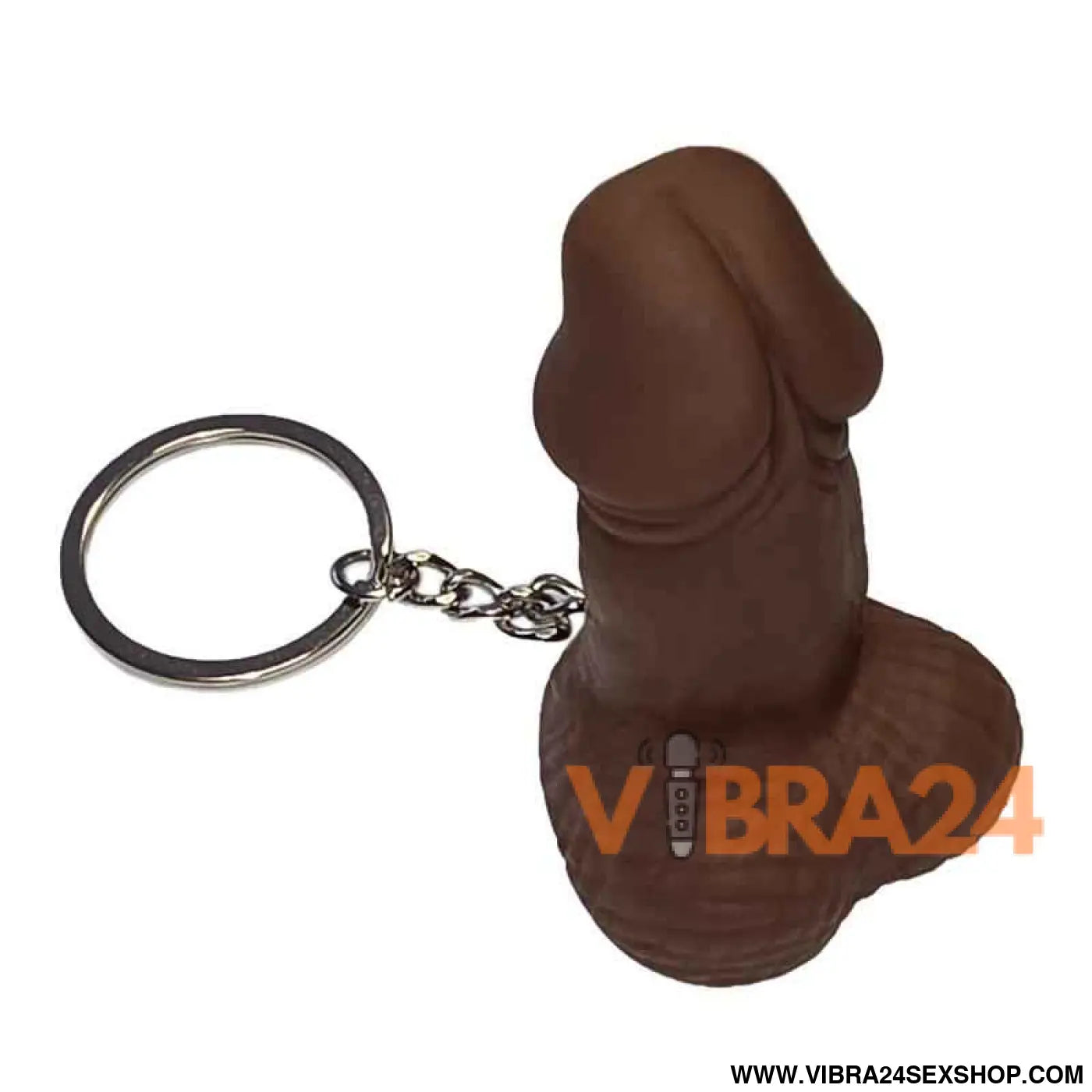 Hard rubber penis-shaped keychain