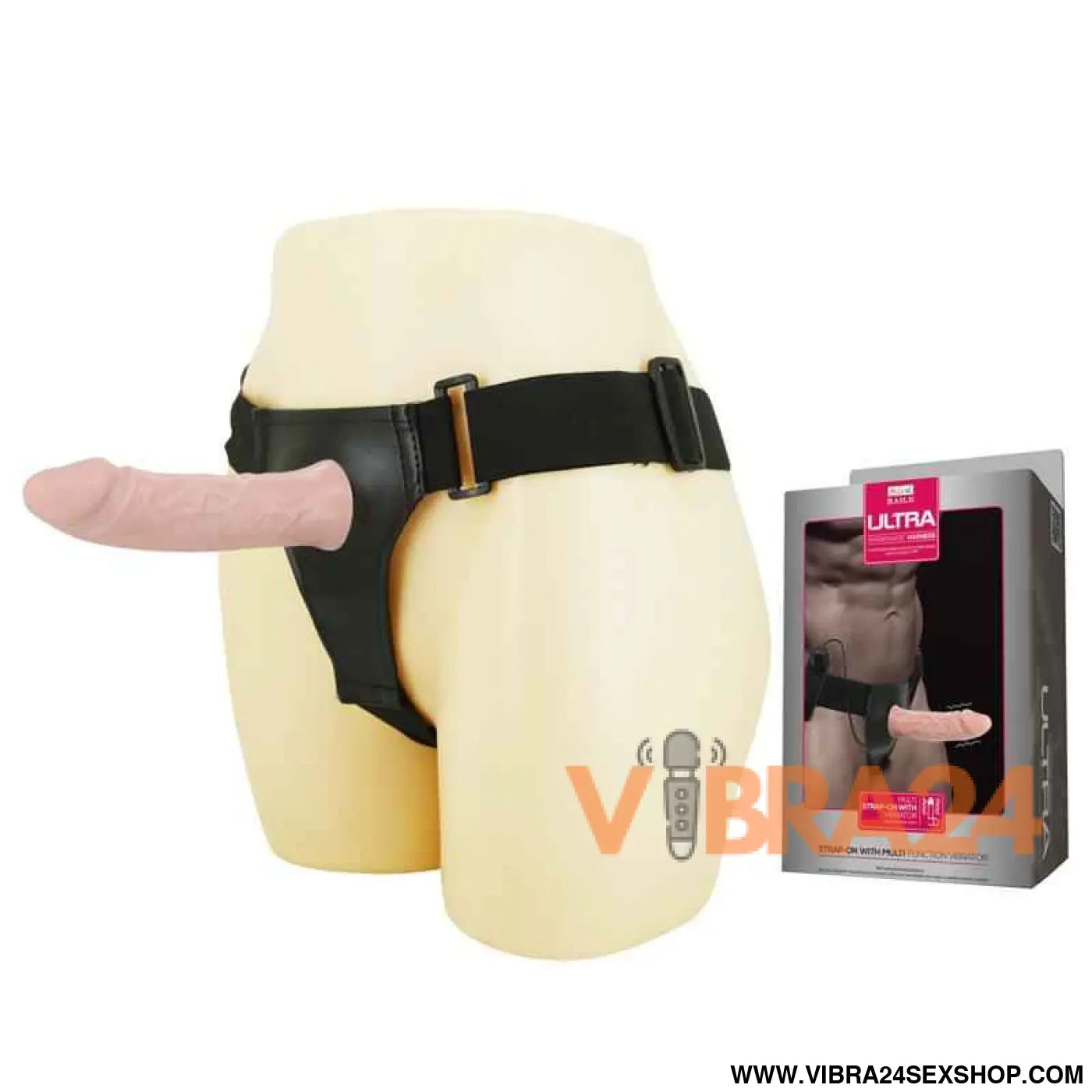 Hollow Strap-on with Vibration 15.5 x 4.2 cm Flesh