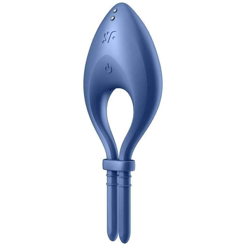 SATISFYER - APLICATIVO VIBRADOR DE ANEL BULLSEYE AZUL - VIBRA24 SEXSHOP