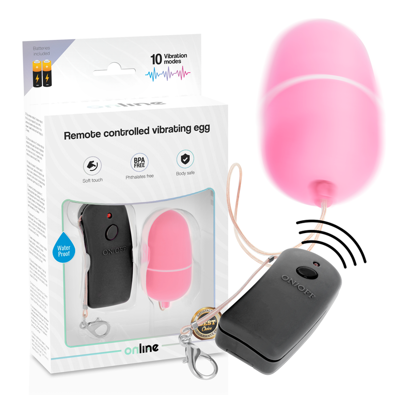 ONLINE - OVO VIBRANTE COM CONTROLE REMOTO ROSA - VIBRA24 SEXSHOP